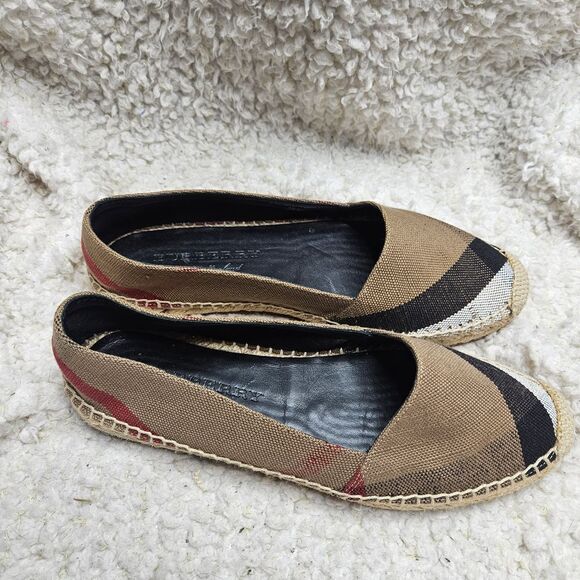 Burberry Hodgeson Check‎ Espadrille Flats size 38.5 - Picture 1 of 10